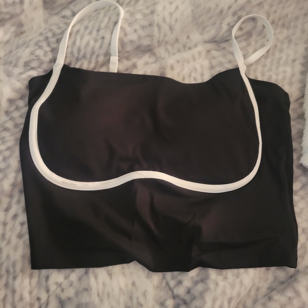 Hollister Black and White Tank Top